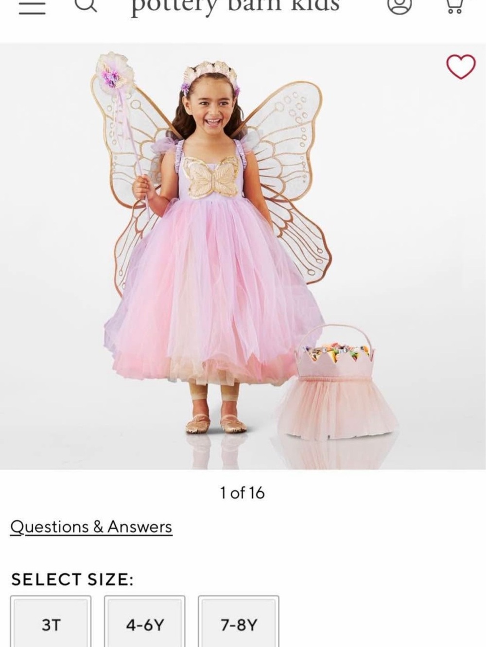 Pottery Barn Kids Pink Purple Gold Fairy Tulle Costume Dress
